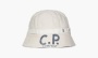 фото C.P. Company Logo Print Cotton Bucket Hat "White" (Панамы)-16CMAC253A110100A003