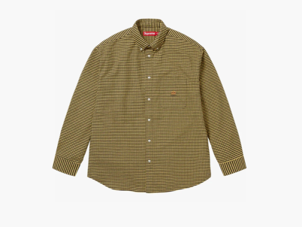 Supreme Loose Fit Flannel Oxford Shirt Yellow Plaid 