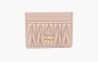 Miu Miu Matelassé Nappa Leather Card Holder Powder Pink 