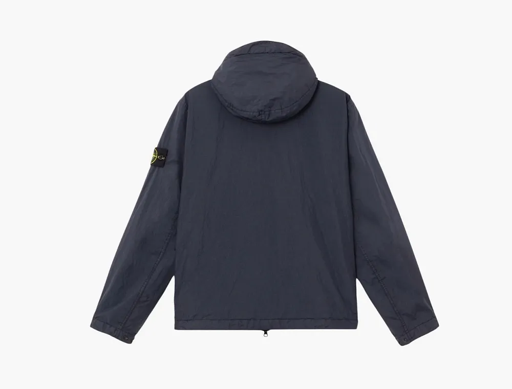 Stone Island Crinkle Reps NY Hooded Jacket Navy Blue