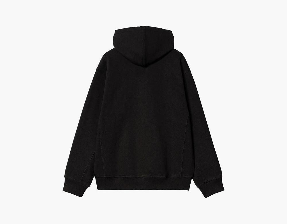 Carhartt WIP Hooded American Script Zip Jacket Black