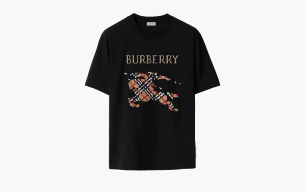 Burberry Cross Stitch EKD Cotton T-shirt Black  Burberry Cross Stitch EKD Cotton T-shirt Black