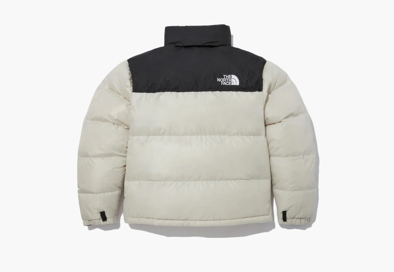 The North Face Logo Nuptse Puffer Jacket Beige  The North Face Logo Nuptse Puffer Jacket Beige