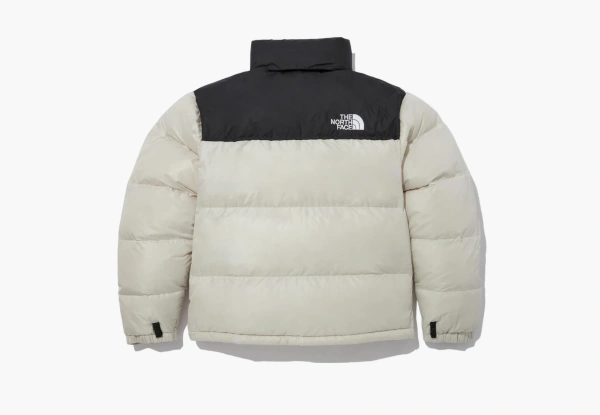 The North Face Logo Nuptse Puffer Jacket Beige 