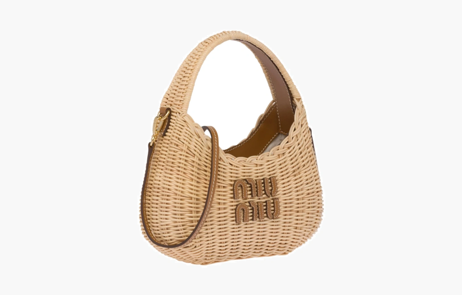 Miu Miu Wander Wicker Hobo Bag "Tan-Caramel" 