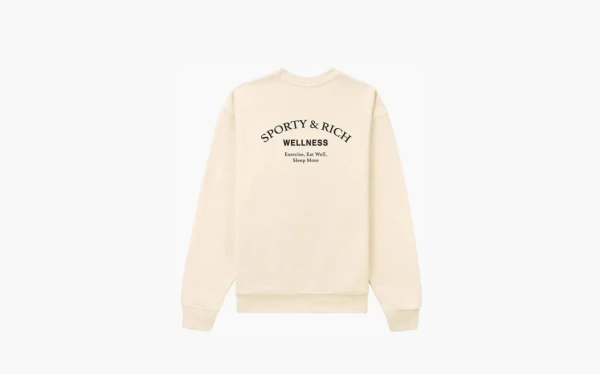 Sporty & Rich Wellness Studio Crewneck Cream/Black  Sporty & Rich Wellness Studio Crewneck Cream/Black