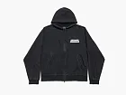 Balenciaga Over Zip-Up Hoodie Faded Washed Black