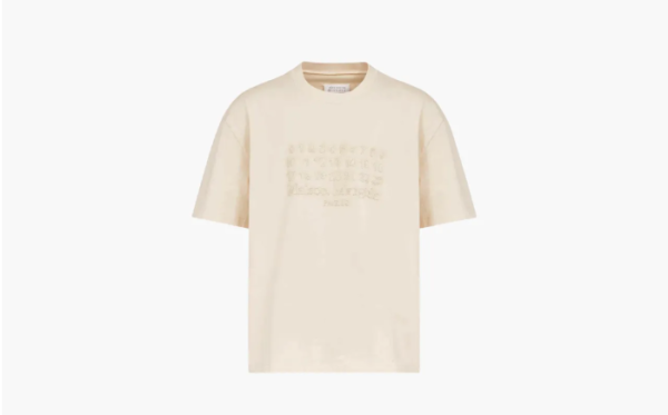 Maison Margiela Men's Number Embroidery T-Shirt Beige 