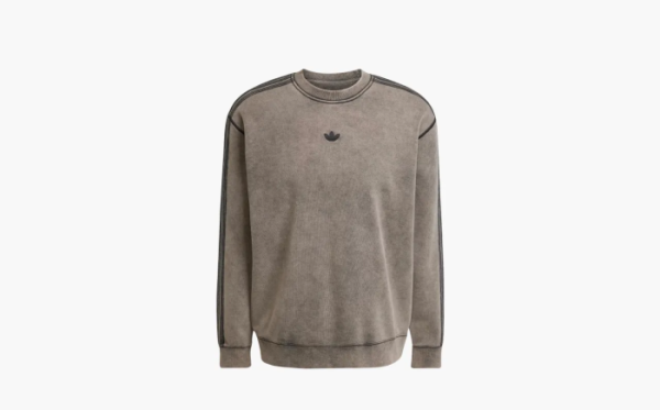 Adidas Premium Essentials Retro Washed Crew Sweatshirt Brown 