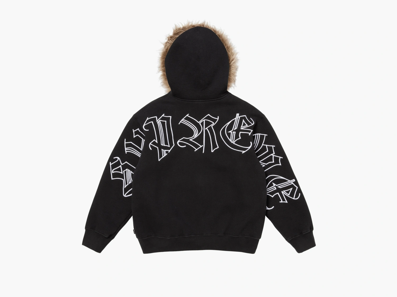 Supreme Faux Fur Zip Up Hooded Sweatshirt Black 