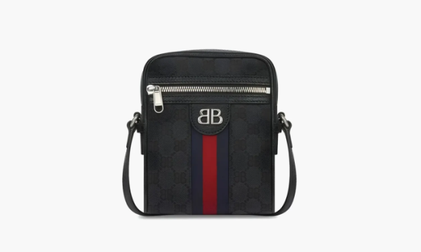 Gucci X Balenciaga The Hacker Project Shoulder Zip Bag Black 