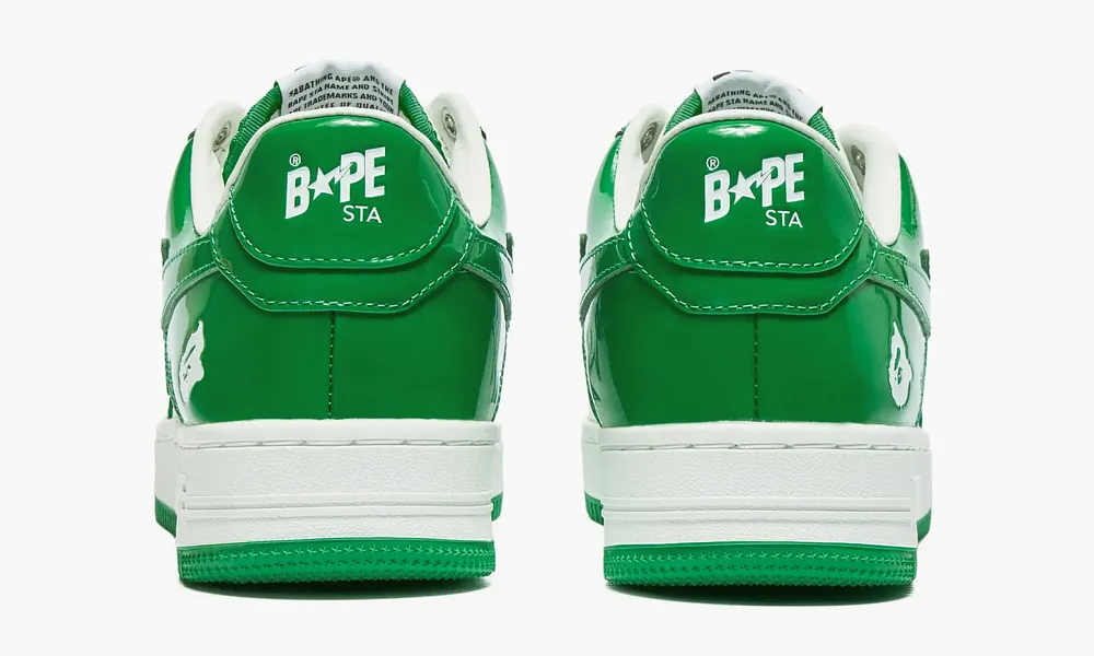 A Bathing Ape BAPE Sta Patent Leather Green White