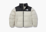 The North Face Logo Nuptse Puffer Jacket Beige  The North Face Logo Nuptse Puffer Jacket Beige