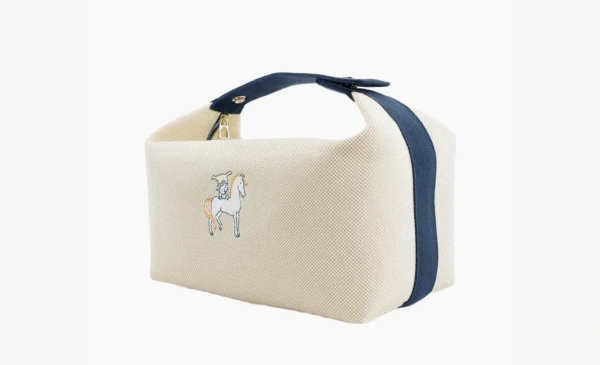 HERMES Bride a Brac Canvas Bag Unisex Gray 