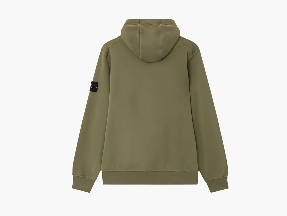 Stone Island Organic Cotton Fleece Hoodie Military Green