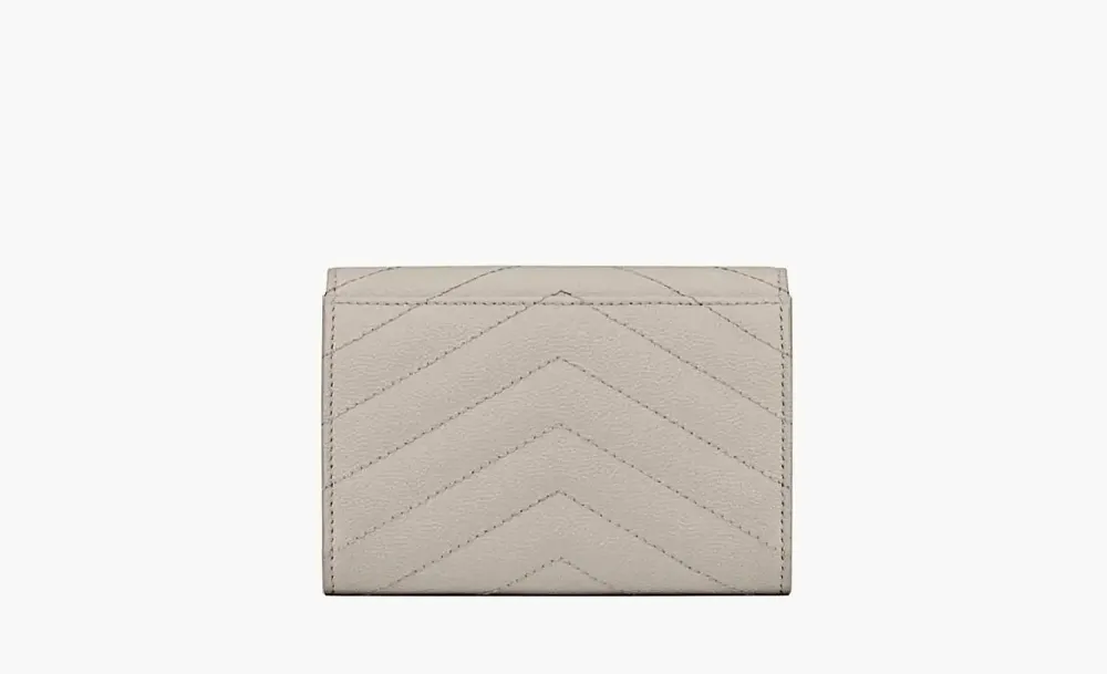 Saint Laurent Cassandre Grain De Poudre Envelope Wallet Small Blanc Vintage