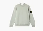 Stone Island Organic Cotton Fleece Crewneck Sweatshirt Sage Green