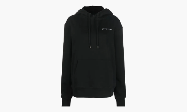 Jacquemus Le Sweatshirt Brode Embroidered Logo Hoodie Black 