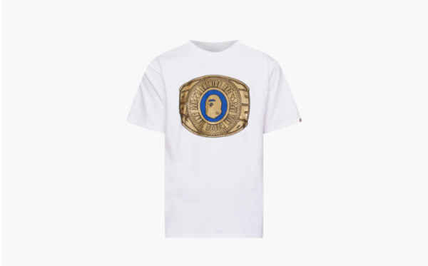 Bape Ring Tee Gold White 