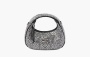 Miu Miu Wander Satin and Silk Mini Hobo Bag with Syntentic Crystals "Black" 