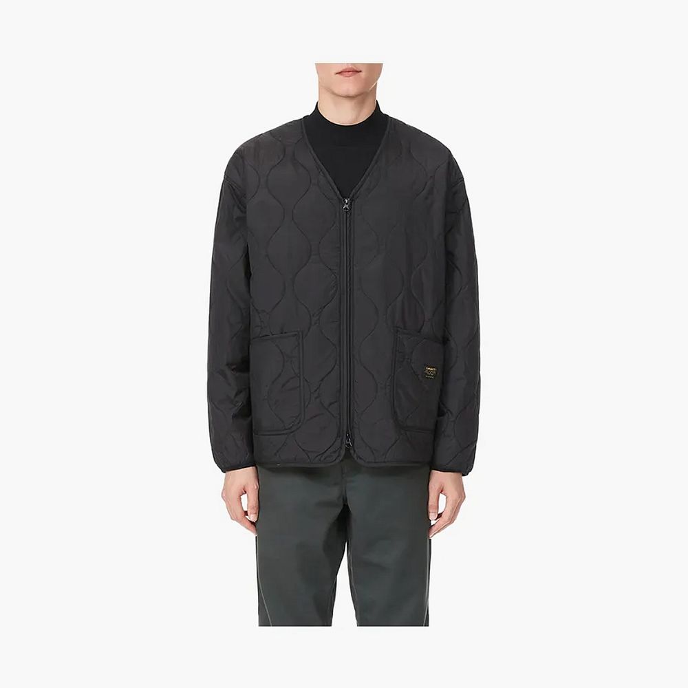 Carhartt WIP Quilted Liner Jacket Black Back Logo