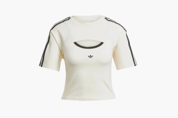 Adidas Originals Cutout Cali Tee  Cream White / Black  Adidas Originals Cutout Cali Tee  Cream White / Black
