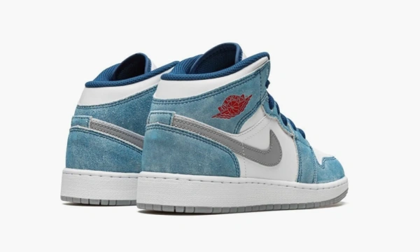 Air Jordan 1 Mid GS French Blue Fire Red 