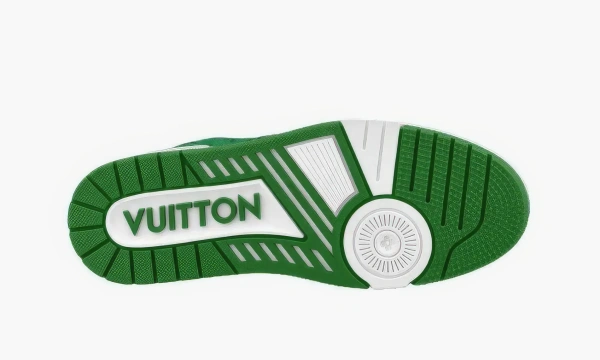 Louis Vuitton Trainer Green Monogram Denim White 