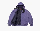Supreme Leather Collar Utility Jacket Blue Plaid