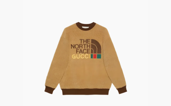 The North Face x Gucci Faux Fur Sweatshirt Brown  The North Face x Gucci Faux Fur Sweatshirt Brown