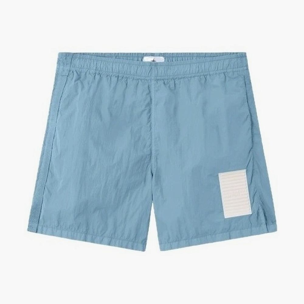 Stone Island Micro Brushed Nylon-TC Shorts Dust Blue