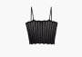 Saint Laurent Crop Top In Pointelle Knit Noir 