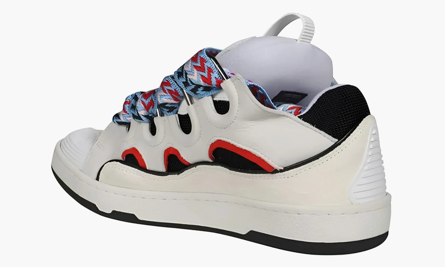 Lanvin Leather Curb Light Grey Black Red 