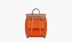 Hermes Herbag Zip Canvas With Hunter Cow Leather Handbag Backpack Orange Red