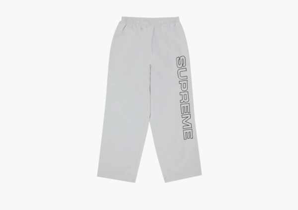 Supreme Spellout Embroidered Track Pants Grey 