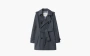 Burberry Short Cotton Blend Trench Coat Gray 