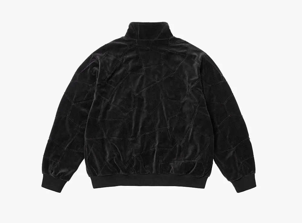 Supreme Patchwork Velour Track Jacket  Black
