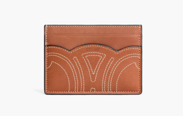 Celine Card Holder Natural Calfskin Tan 