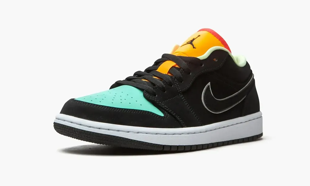Air Jordan 1 Low Black Aurora Green Laser Orange