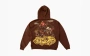 Travis Scott x ECKO Collaboration Funny Print Kangaroo Pocket Hooded Brown 