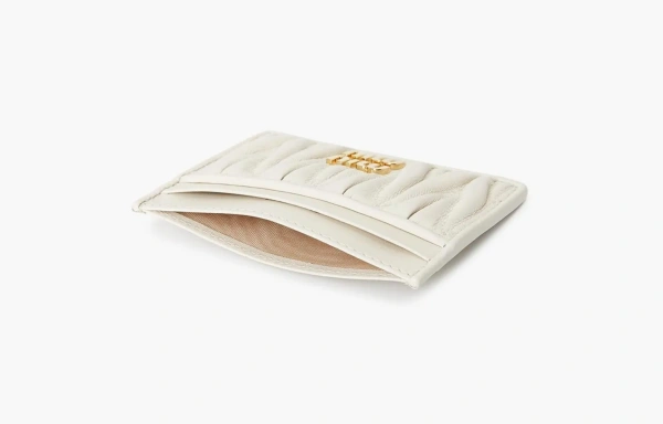 Miu Miu Matelasse Nappa Leather Card Holder White  Miu Miu Matelasse Nappa Leather Card Holder White