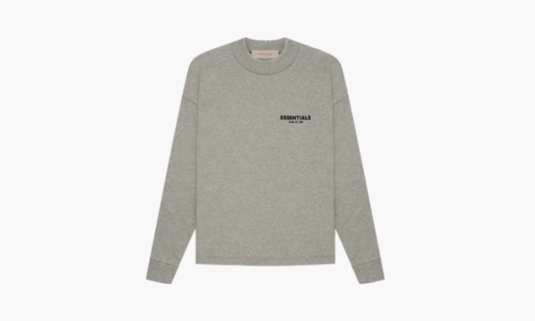 Fear Of God Essentials Long Sleeve Ss22 Tee Dark Oatmeal Logo 