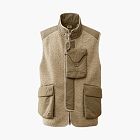 C.P. Company Logo Zip Stand Collar Vest Beige