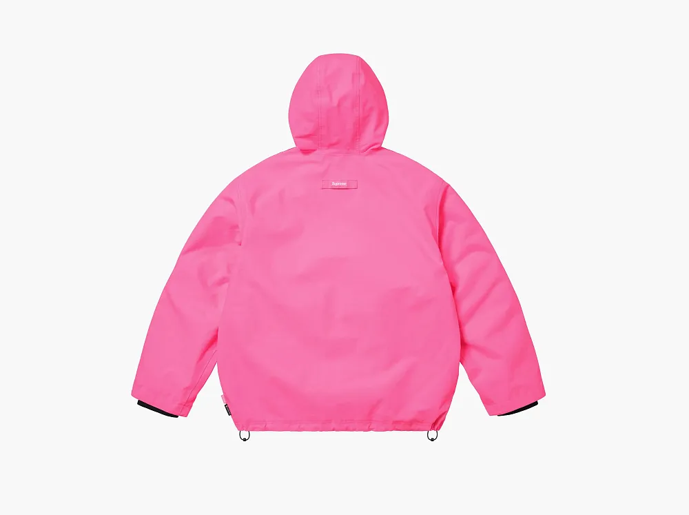 Supreme GORE-TEX Stripe Hooded Jacket Fluorescent Pink