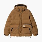 Carhartt WIP Hooded Down Puffer Jacket Brown