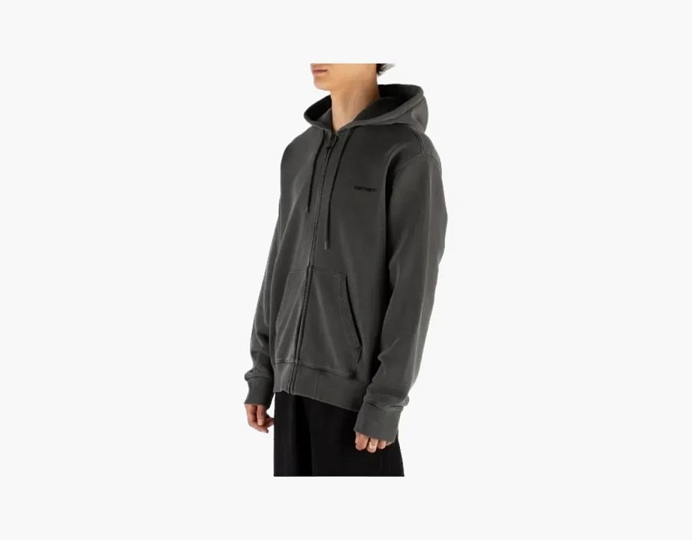 Carhartt WIP Hooded Duster Script Zip Jacket Washed Grey