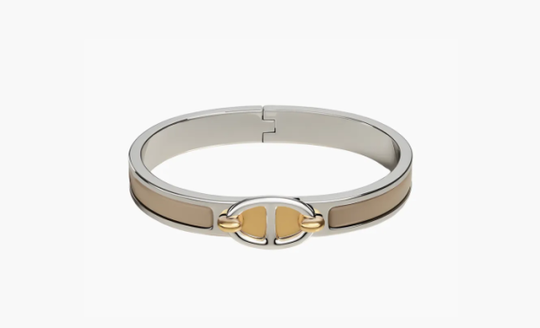 Hermes Mini Clic Chaine d'Ancre bracelet Silver/Umber 