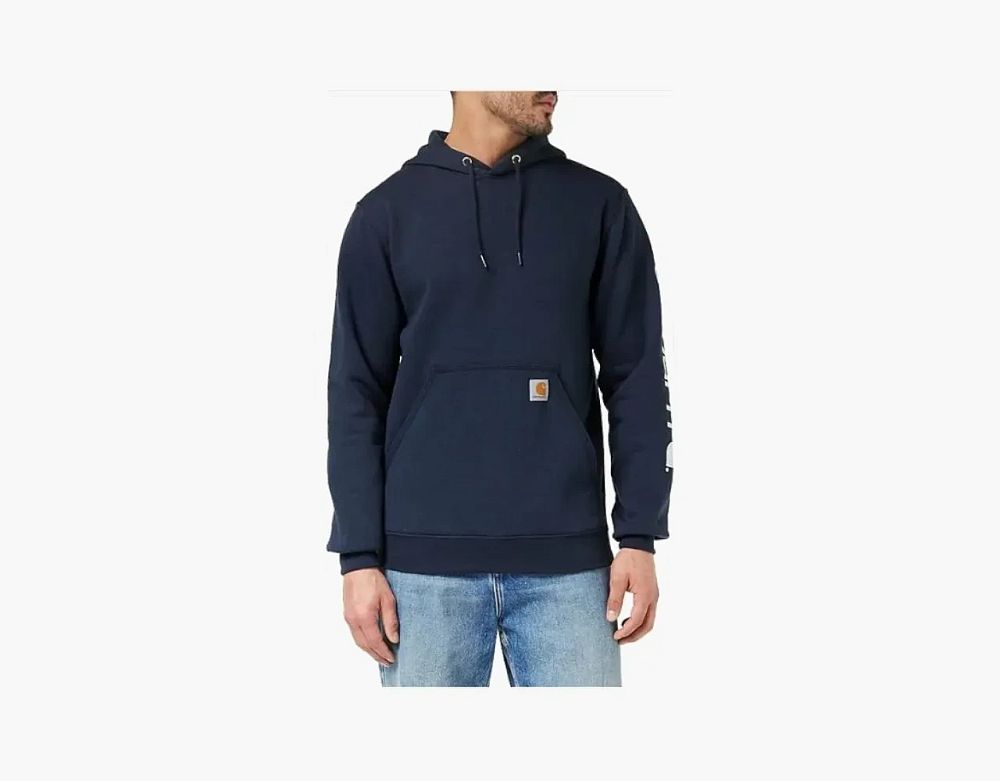 Carhartt Sleeve Logo Hooded Sweatshirt Navy