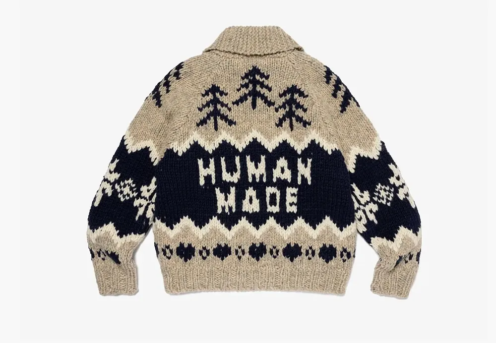 Human Made Polar Bear Cowichian Cardigan Beige