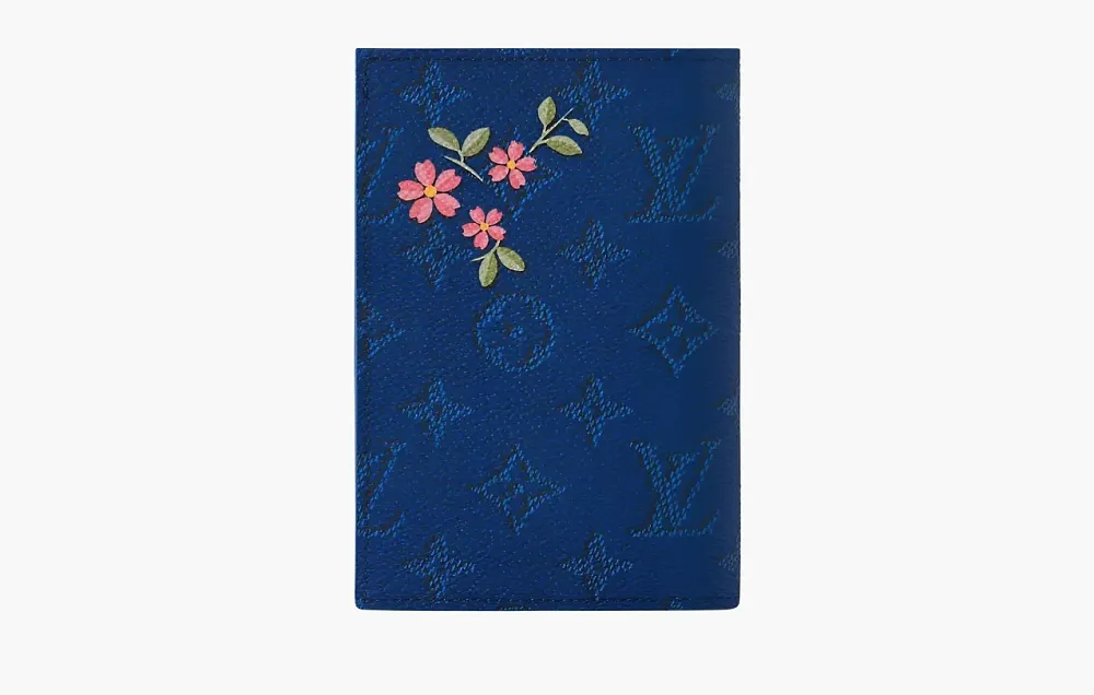 Louis Vuitton Monogram Souvenir Passport Cover Blue